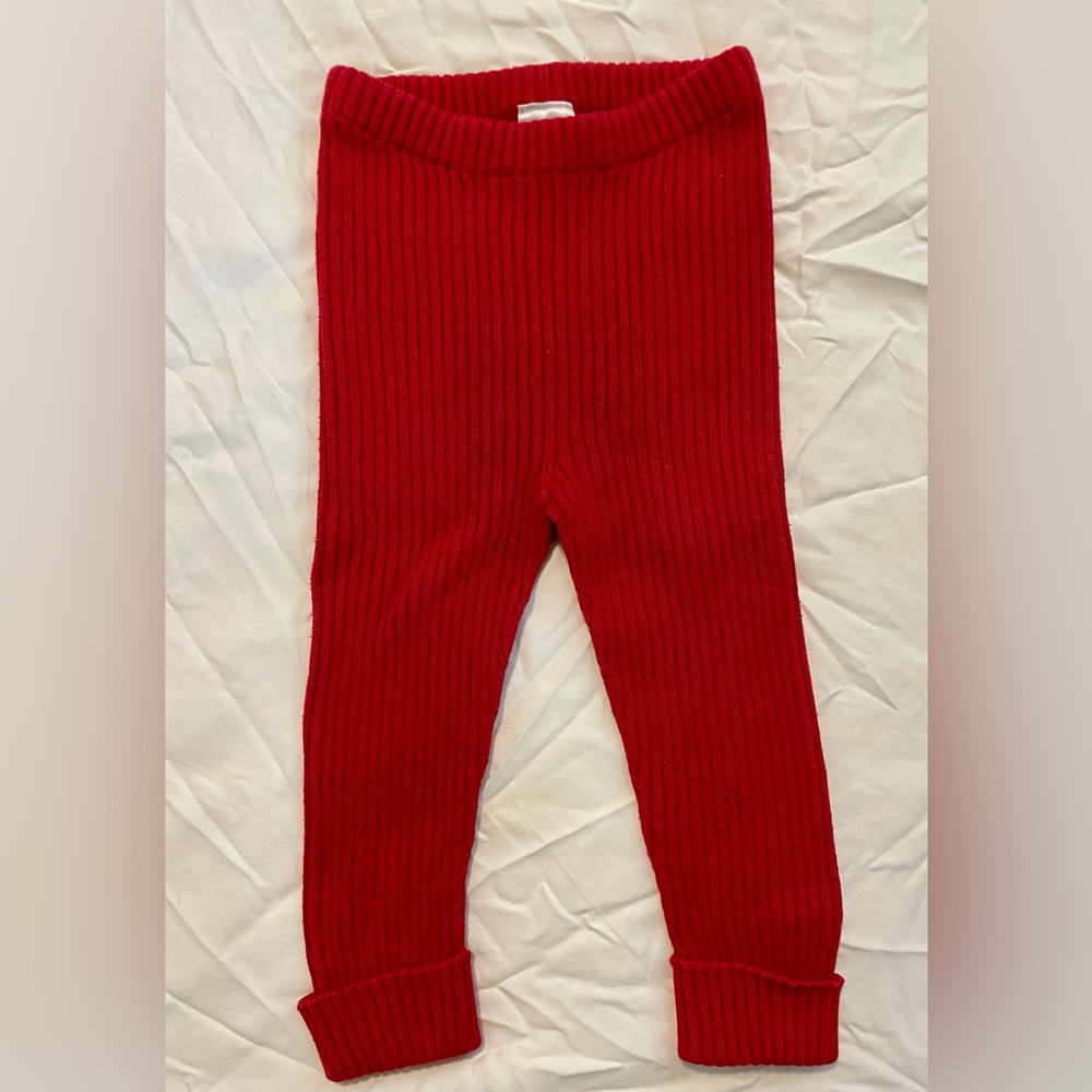 Hanna Andersson 2T red sweater knit leggings